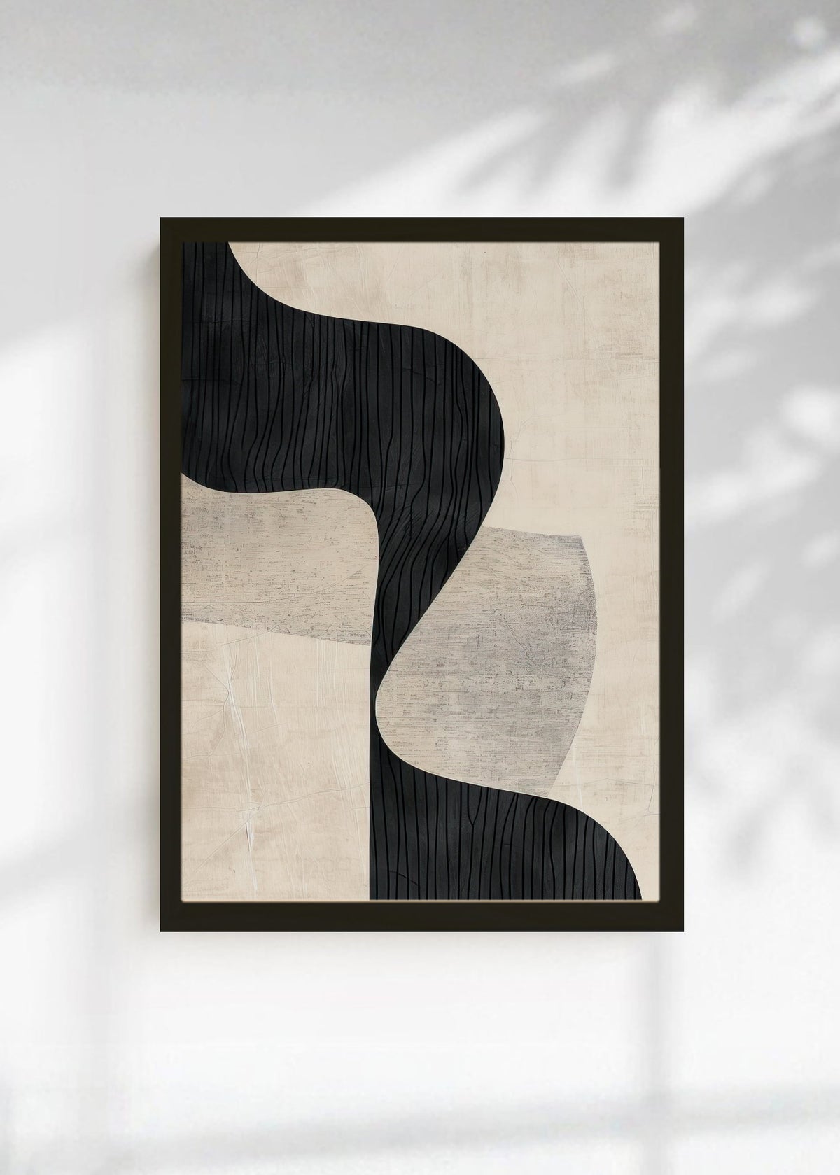 Cuadro Decorativo Abstracto, Onda Rayada Beige