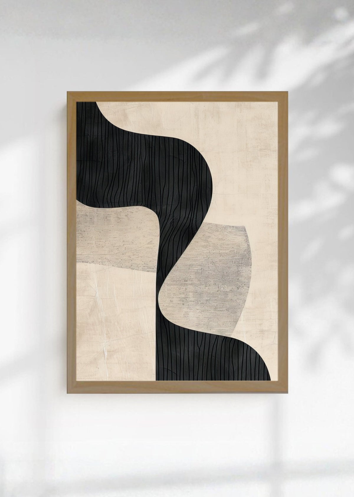 Cuadro Decorativo Abstracto, Onda Rayada Beige