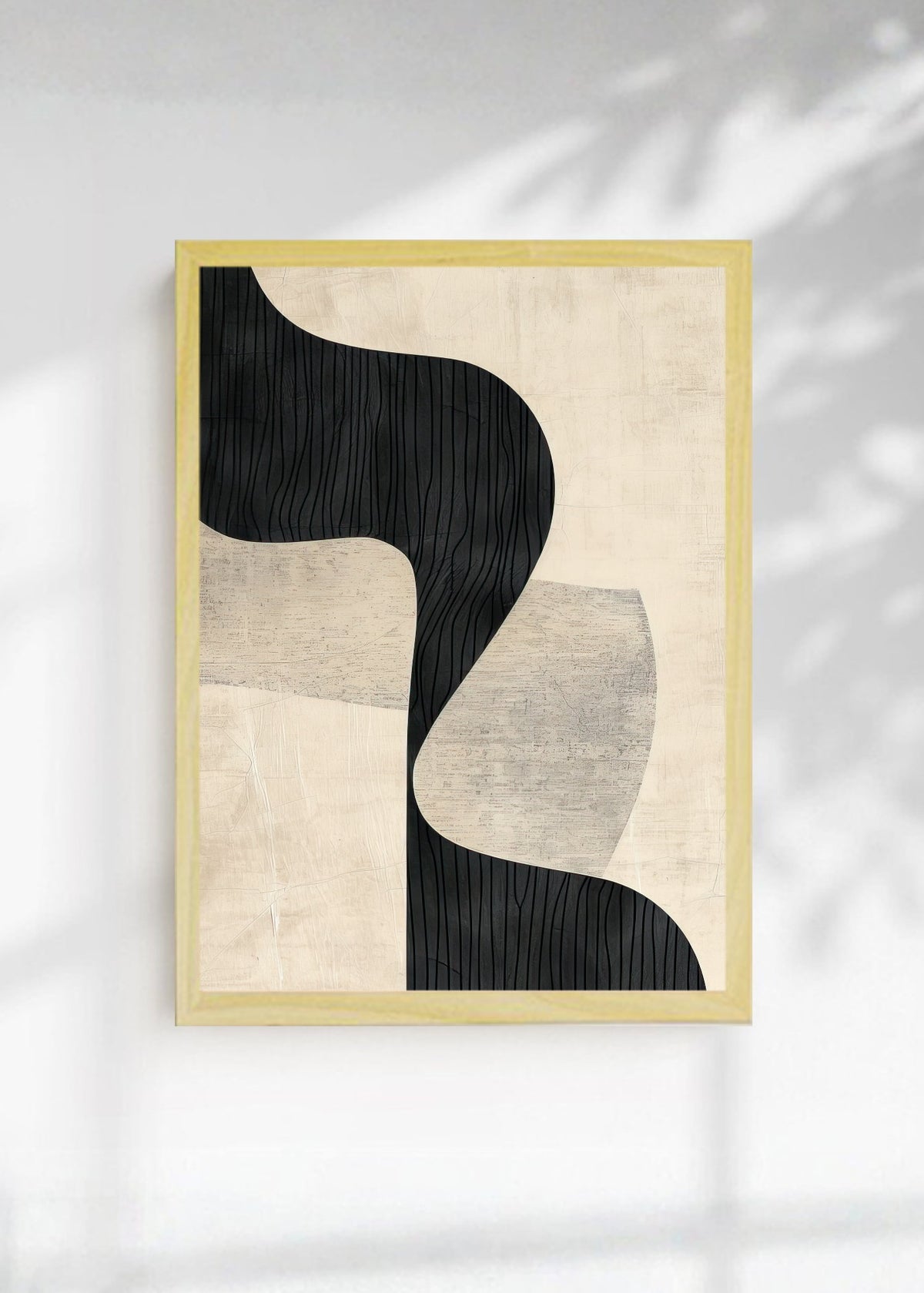 Cuadro Decorativo Abstracto, Onda Rayada Beige