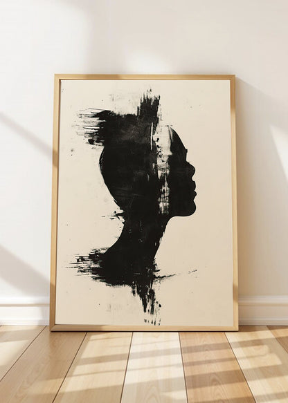 Cuadro Decorativo Abstracto, Perfil Tinta Negro