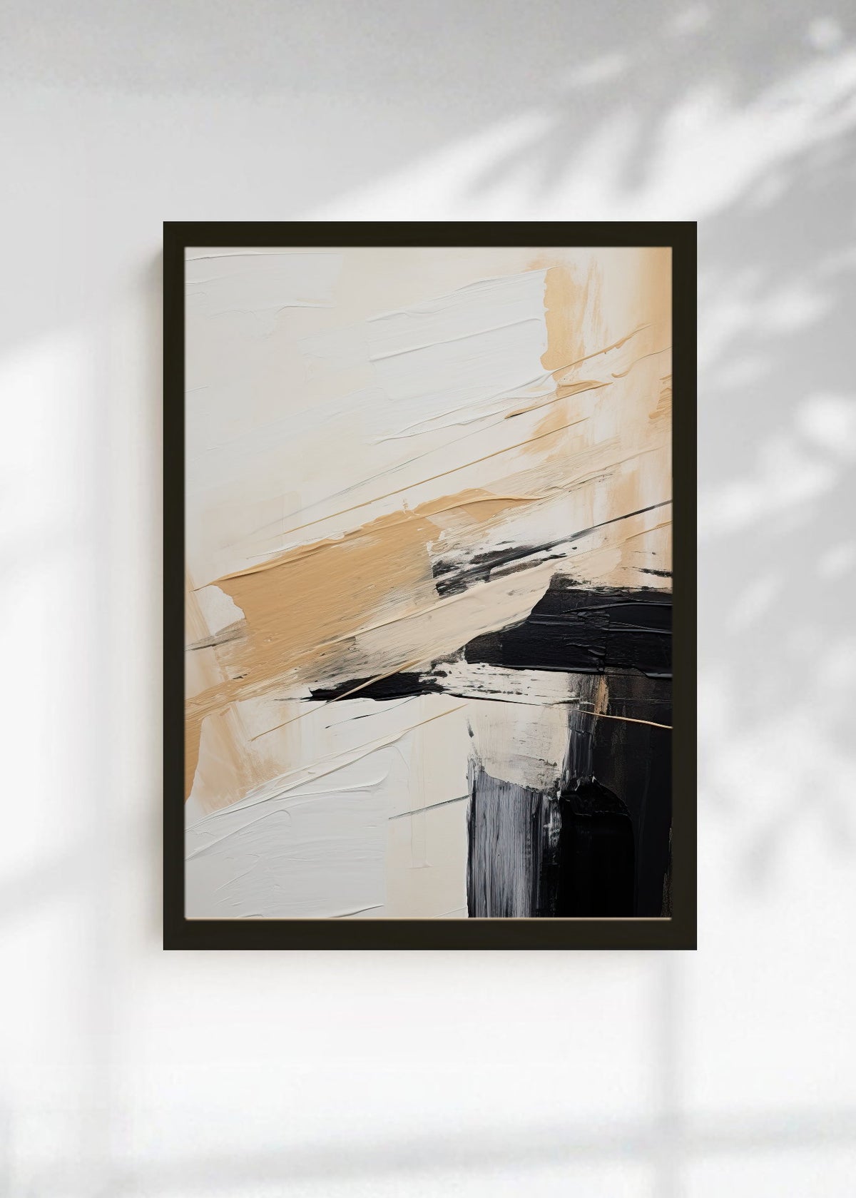 Cuadro Decorativo Abstracto, Pincel Naranja Negro