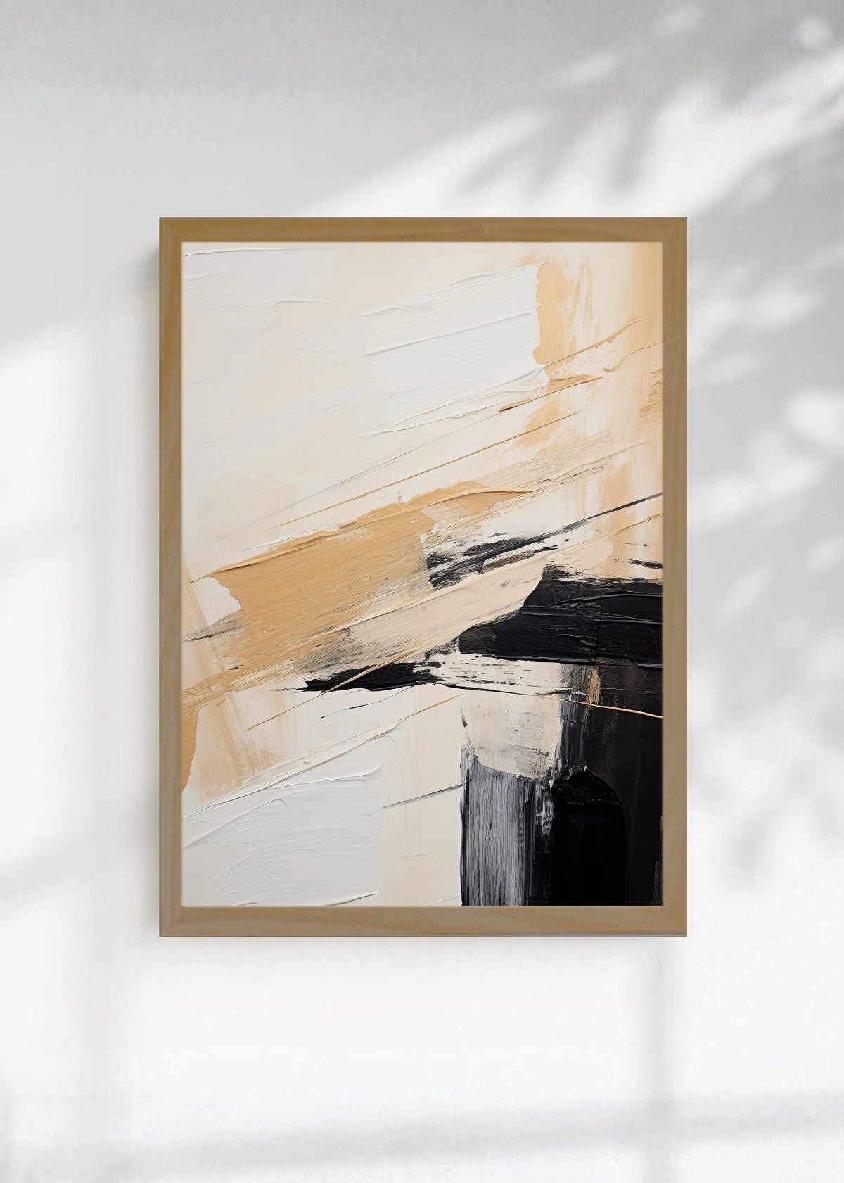 Cuadro Decorativo Abstracto, Pincel Naranja Negro