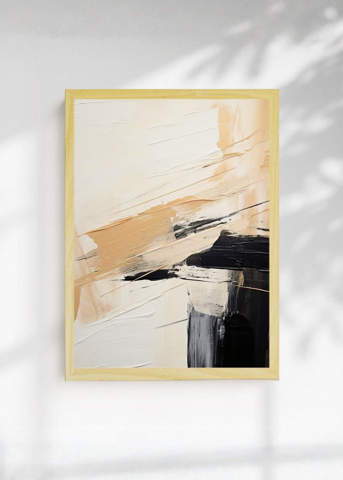 Cuadro Decorativo Abstracto, Pincel Naranja Negro