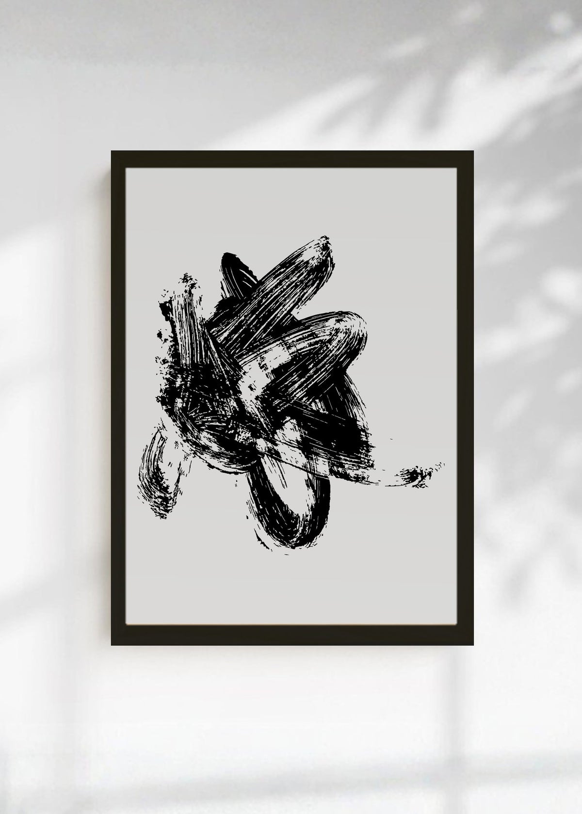 Cuadro Decorativo Abstracto, Pincelada Negra Gestual