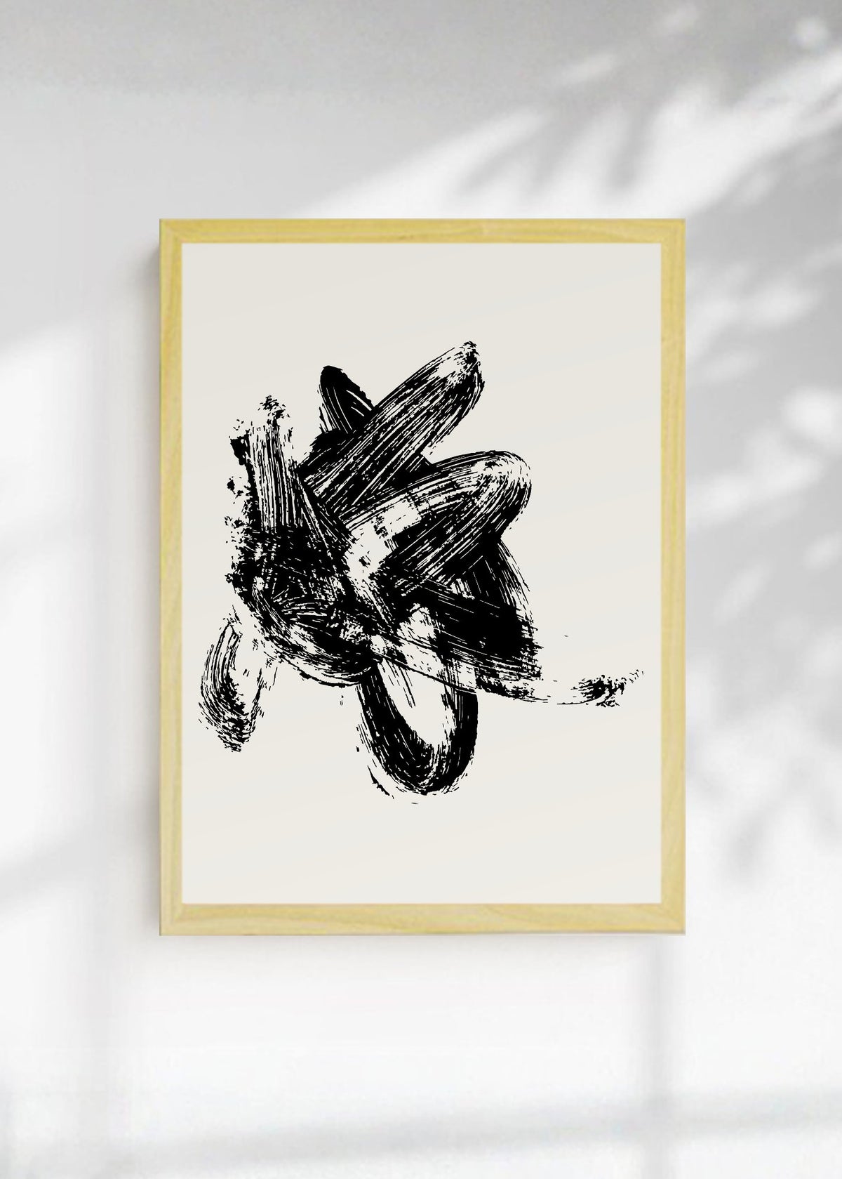 Cuadro Decorativo Abstracto, Pincelada Negra Gestual