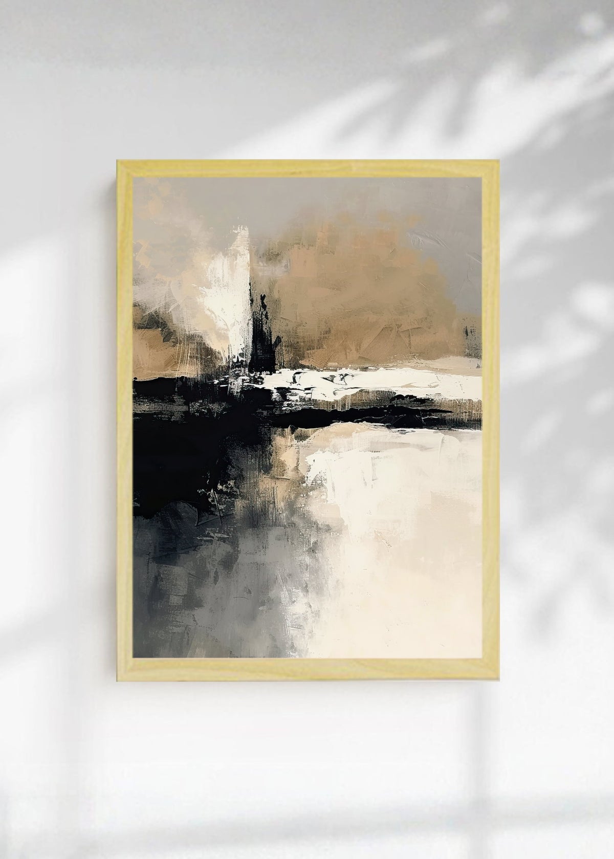 Cuadro Decorativo Abstracto, Pinceladas Azul Beige