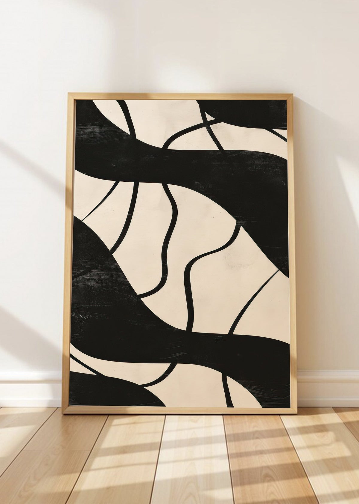 Cuadro Decorativo Abstracto, Ramas Negras Beige