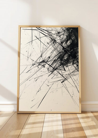 Cuadro Decorativo Abstracto, Rayas Cruzadas Blanco