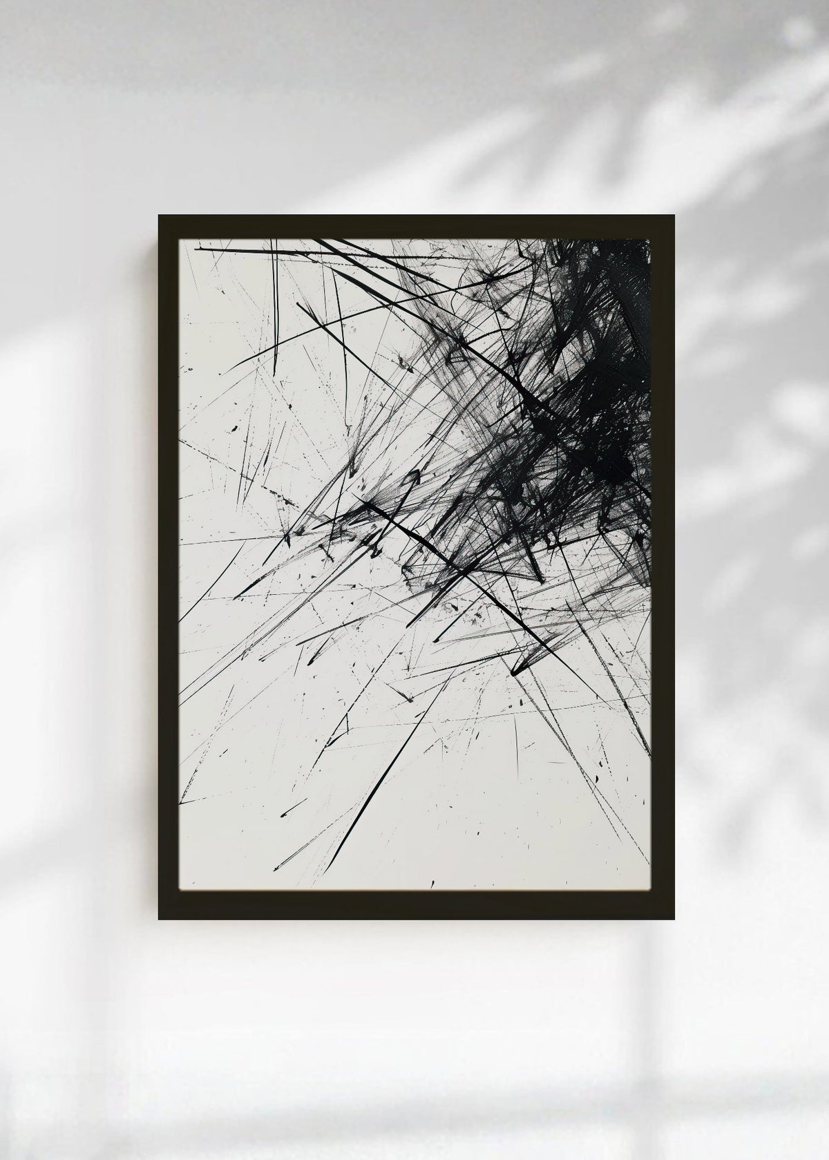 Cuadro Decorativo Abstracto, Rayas Cruzadas Blanco