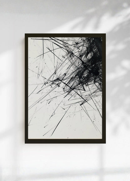 Cuadro Decorativo Abstracto, Rayas Cruzadas Blanco