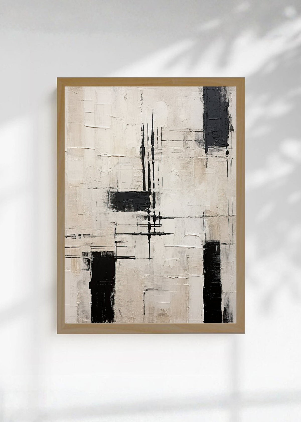 Cuadro Decorativo Abstracto, Rectangulos Negro Crema