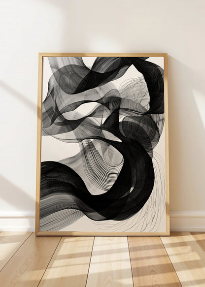 Cuadro Decorativo Abstracto, Remolino Humo Negro