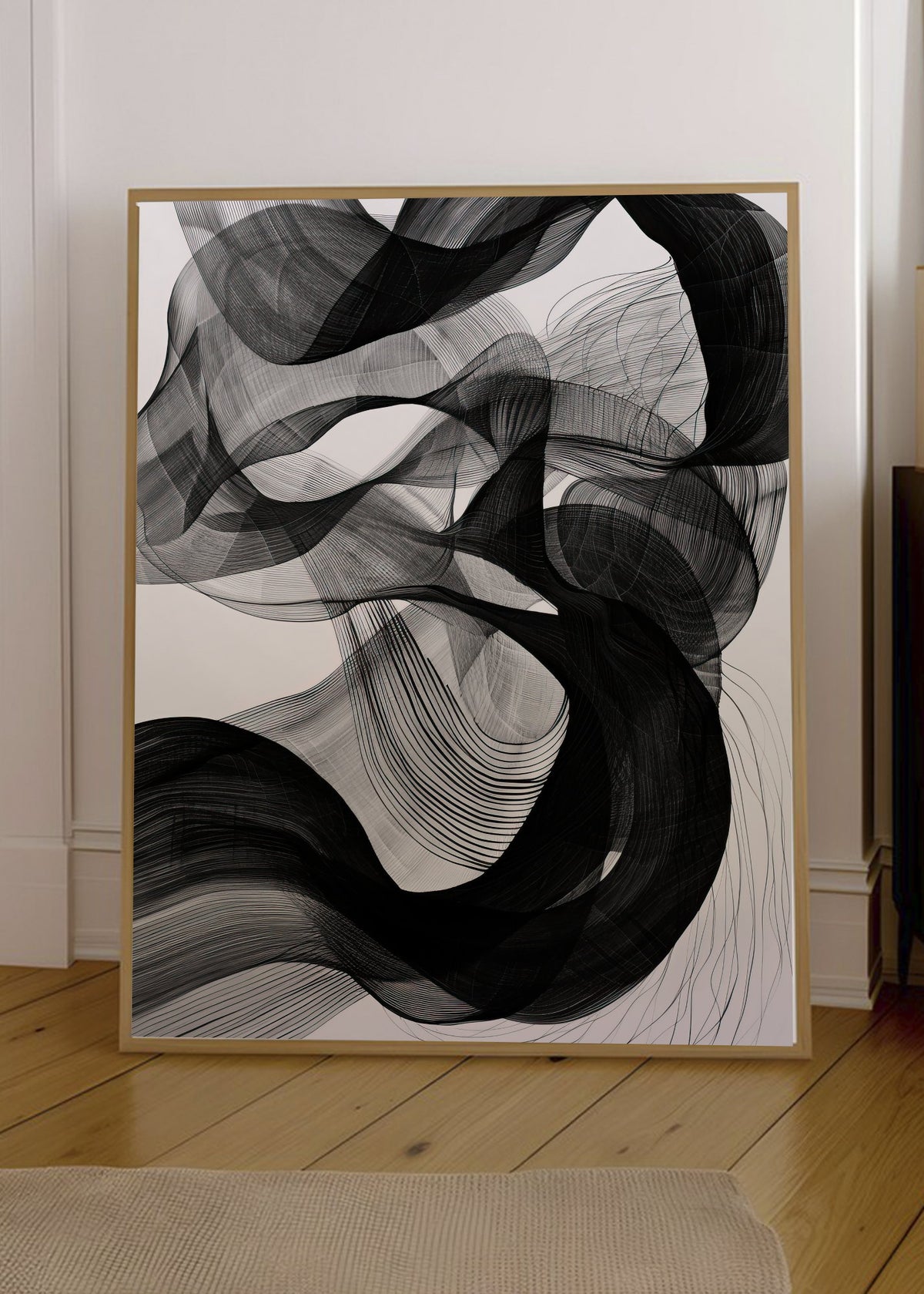 Cuadro Decorativo Abstracto, Remolino Humo Negro