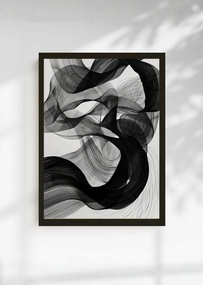 Cuadro Decorativo Abstracto, Remolino Humo Negro