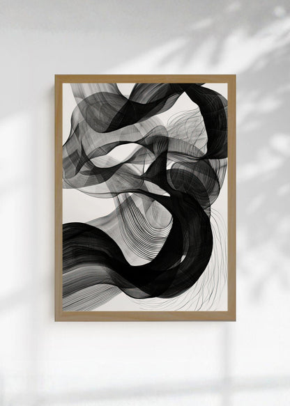 Cuadro Decorativo Abstracto, Remolino Humo Negro
