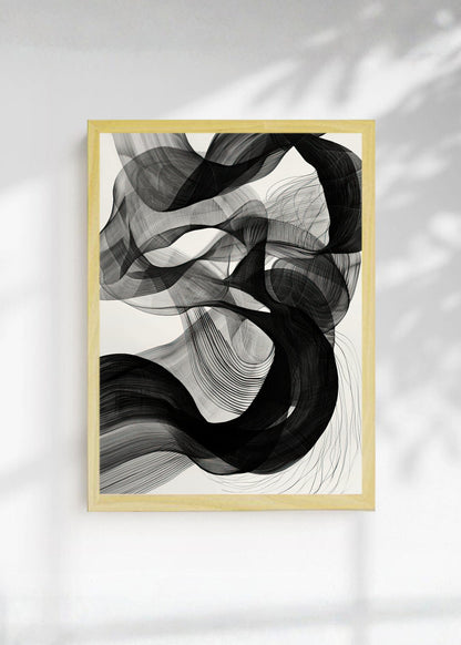 Cuadro Decorativo Abstracto, Remolino Humo Negro