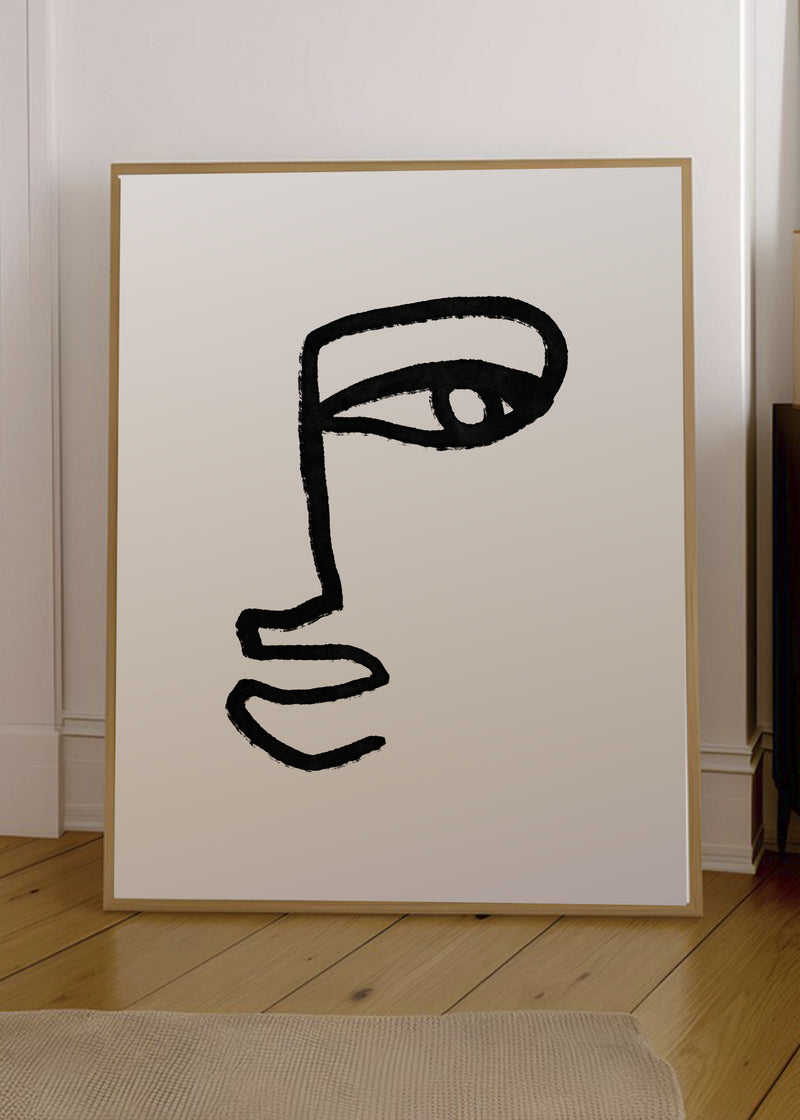 Rostro Línea Blanco Negro