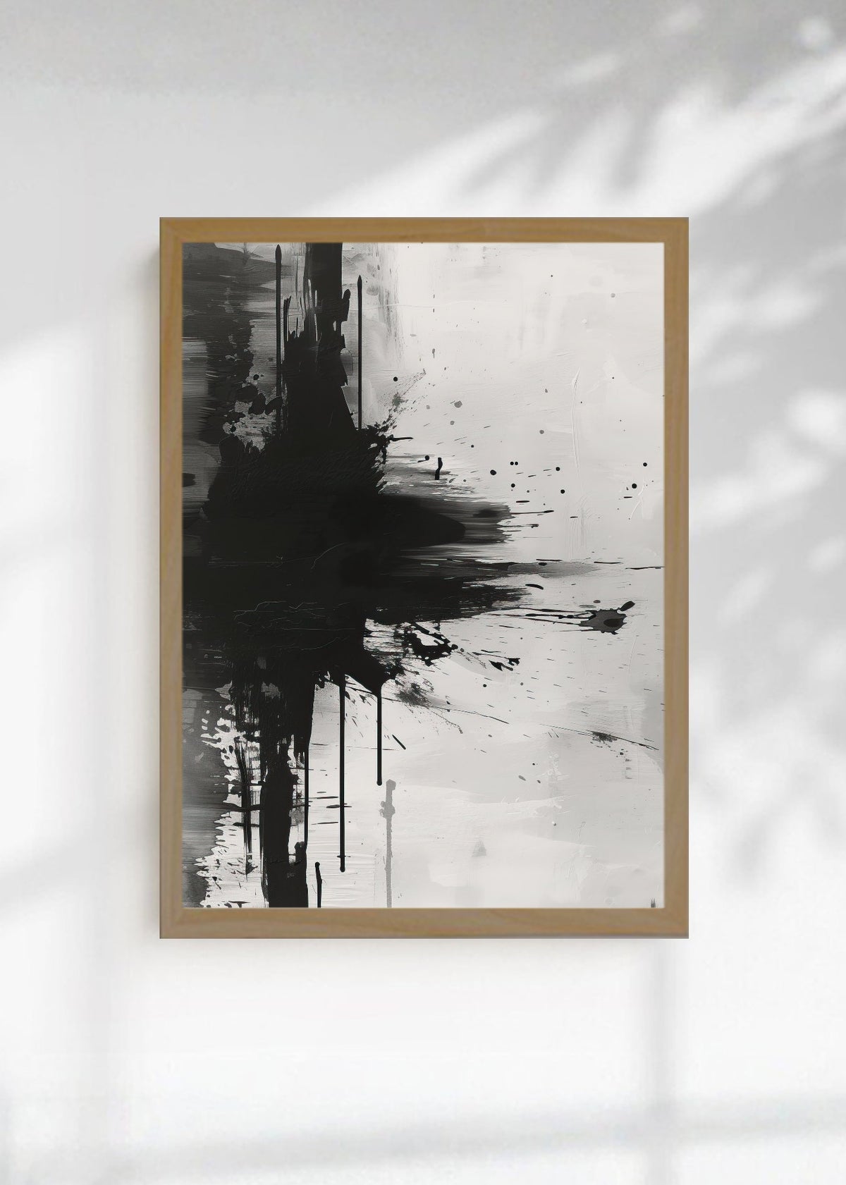 Cuadro Decorativo Abstracto, Salpicadura Vertical Gris