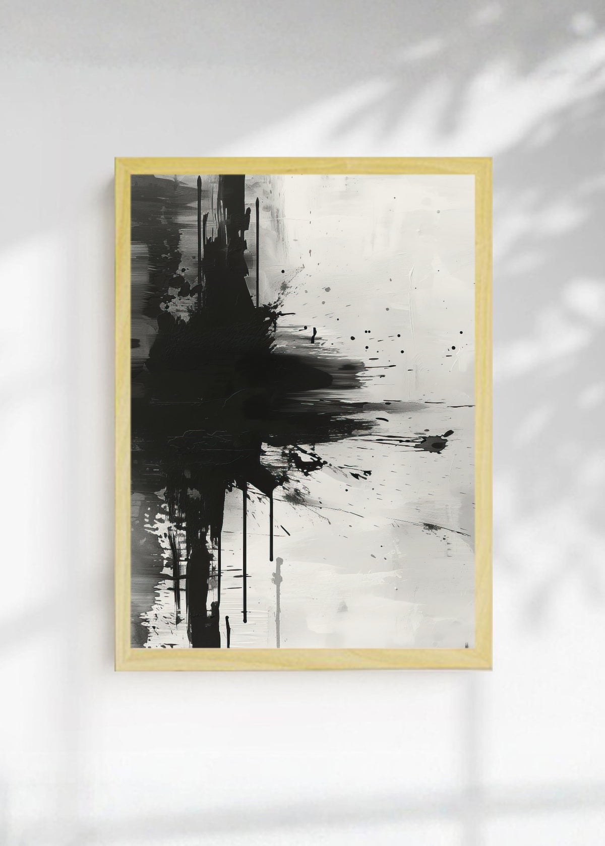Cuadro Decorativo Abstracto, Salpicadura Vertical Gris