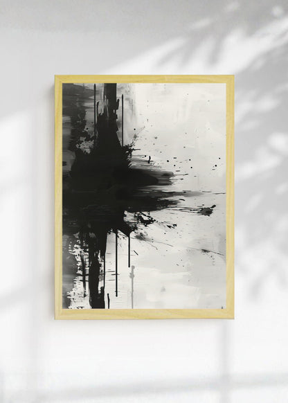 Cuadro Decorativo Abstracto, Salpicadura Vertical Gris