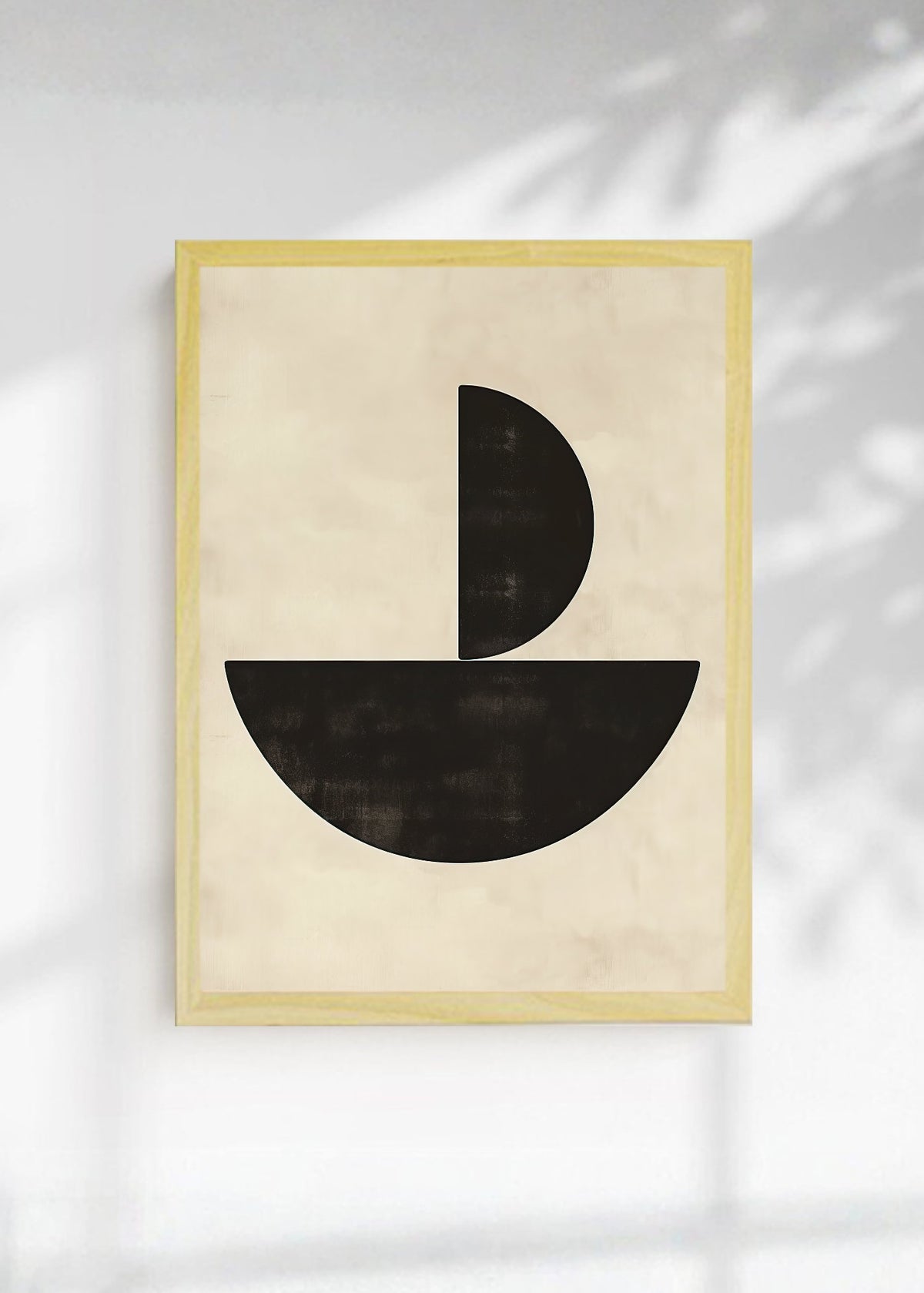 Cuadro Decorativo Abstracto, Semicírculos Negro Beige