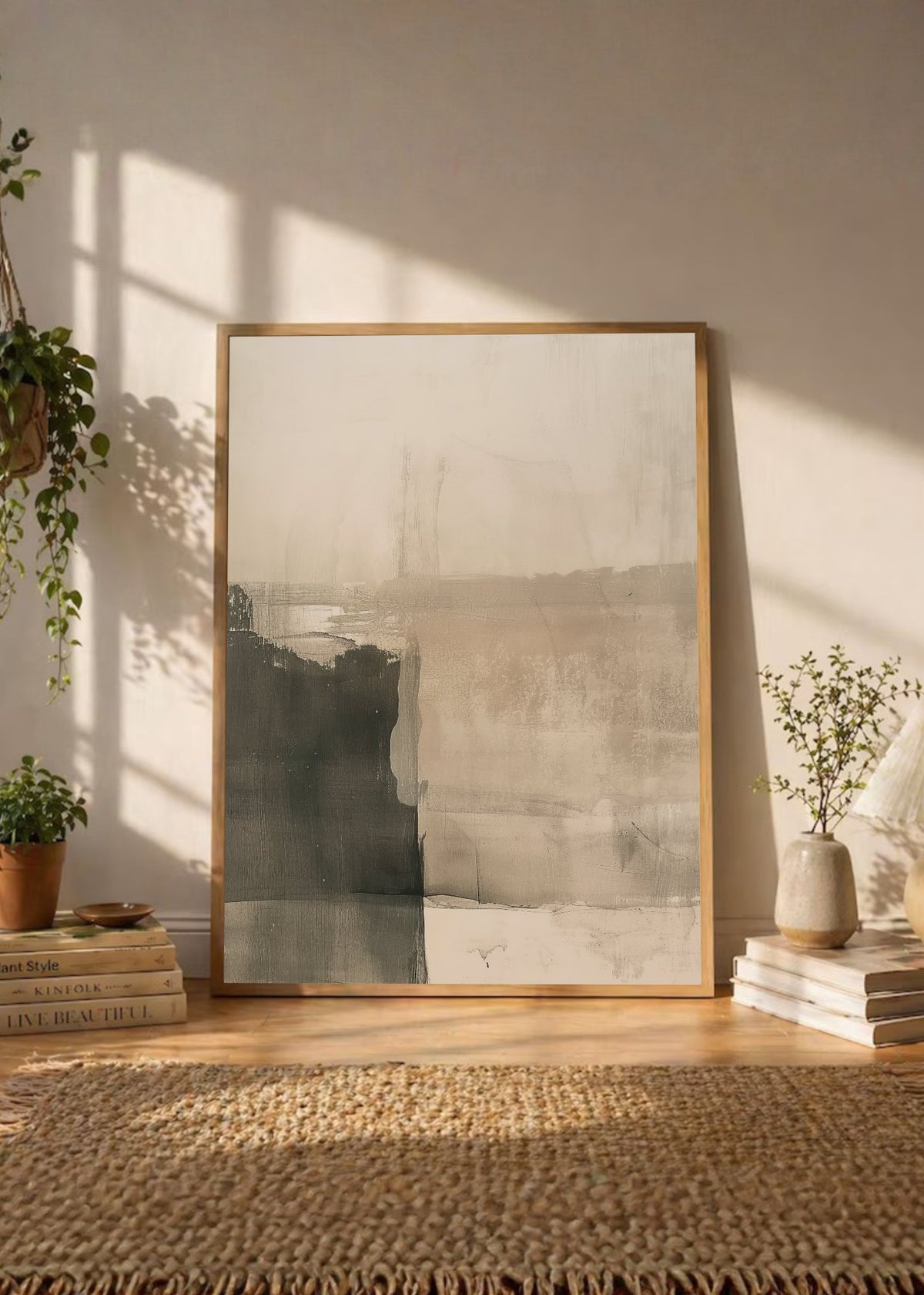 Cuadro Decorativo Abstracto, Suave Verde Gris