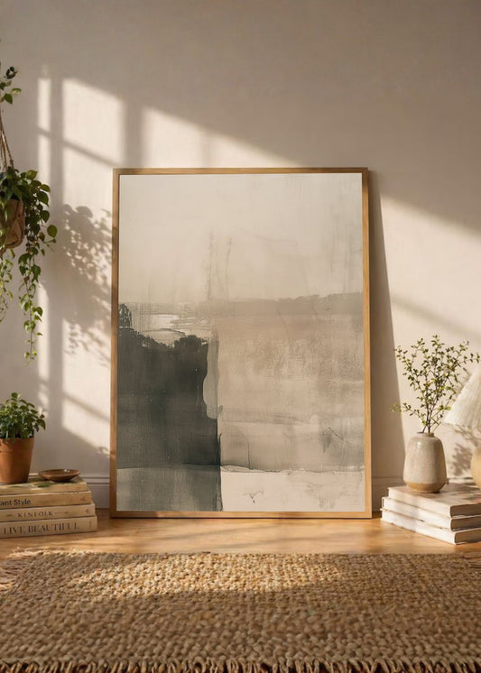 Cuadro Decorativo Abstracto, Suave Verde Gris