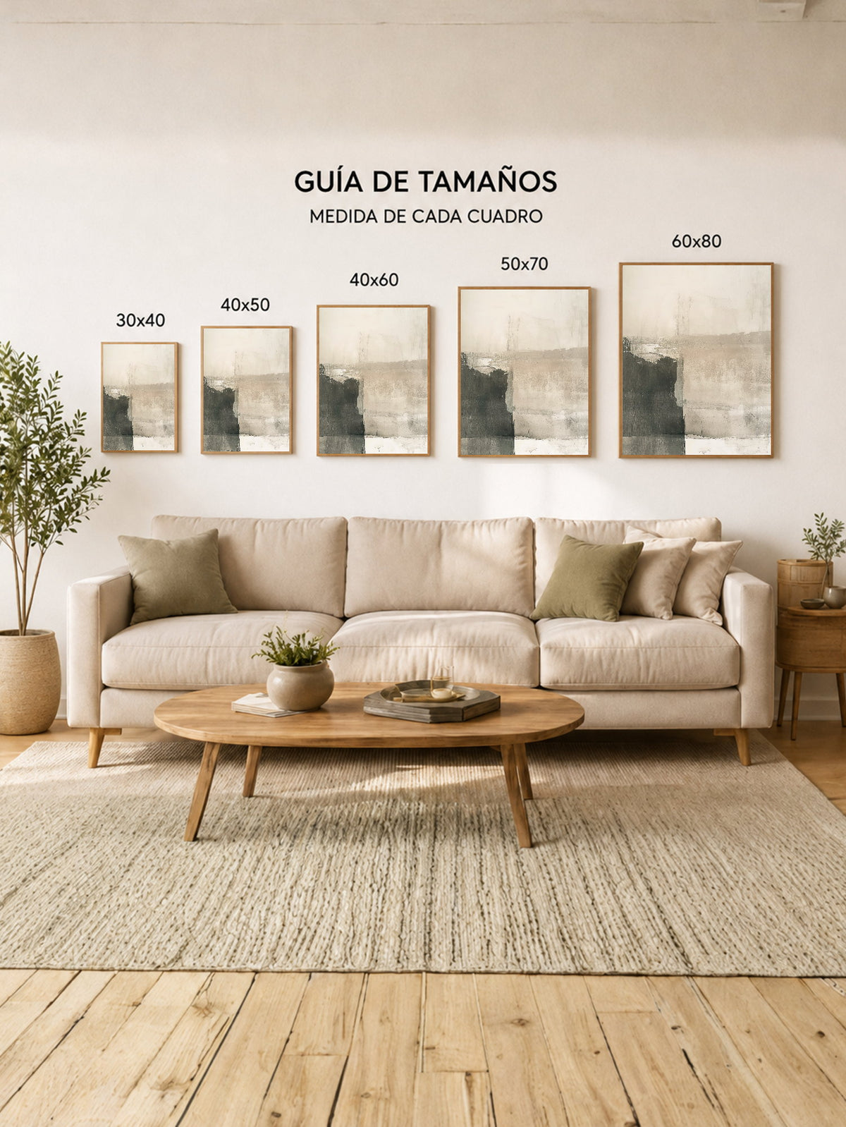 Cuadro Decorativo Abstracto, Suave Verde Gris