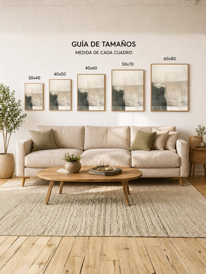 Cuadro Decorativo Abstracto, Suave Verde Gris