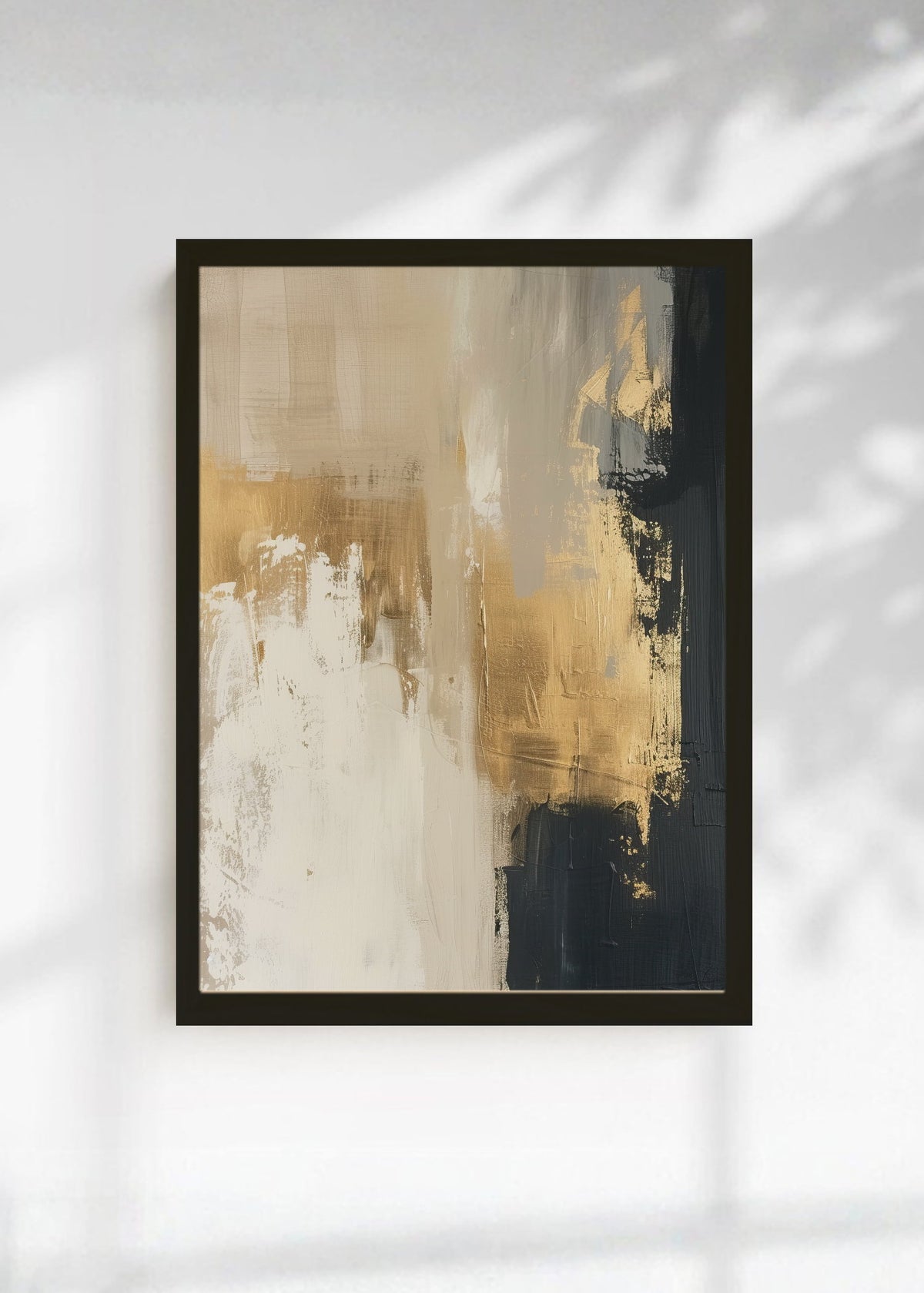 Cuadro Decorativo Abstracto, Textura Dorada Beige