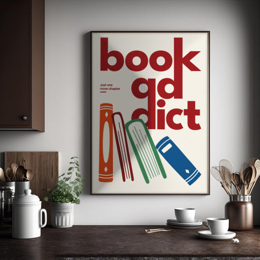 Cuadro Decorativo Abstractos, Tipografía y Motivación Book Addict