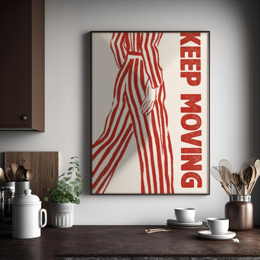 Cuadro Decorativo Abstractos, Tipografía y Motivación Keep Moving