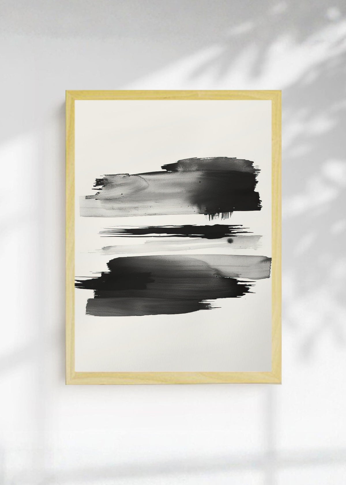 Cuadro Decorativo Abstracto, Trazos Horizontales Blanco