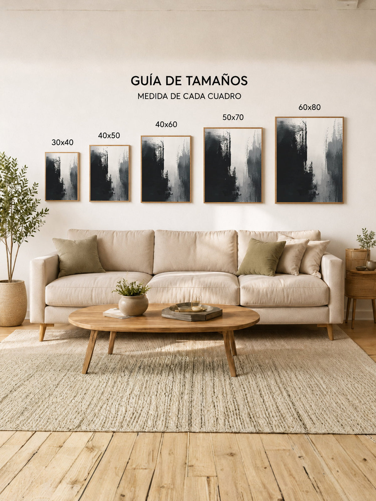 Cuadro Decorativo Abstracto, Vertical Gris Oscuro
