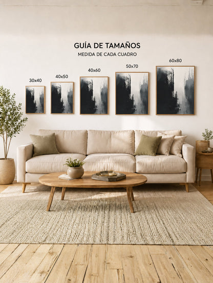 Cuadro Decorativo Abstracto, Vertical Gris Oscuro