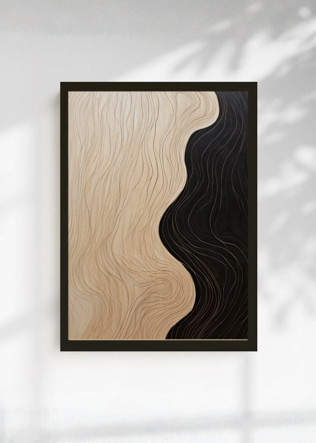 Cuadro Decorativo Abstracto, Veta Ondulada Beige