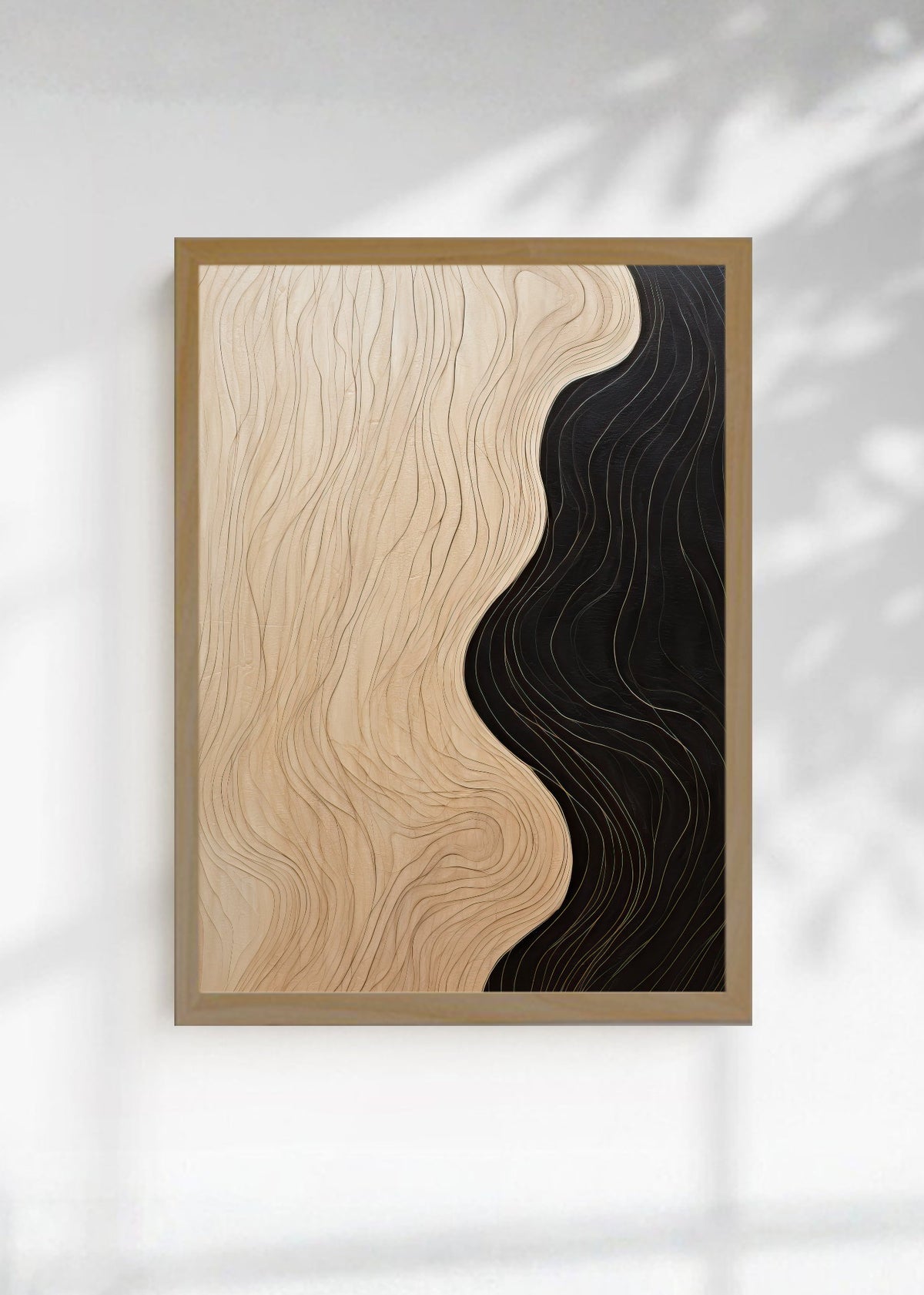Cuadro Decorativo Abstracto, Veta Ondulada Beige