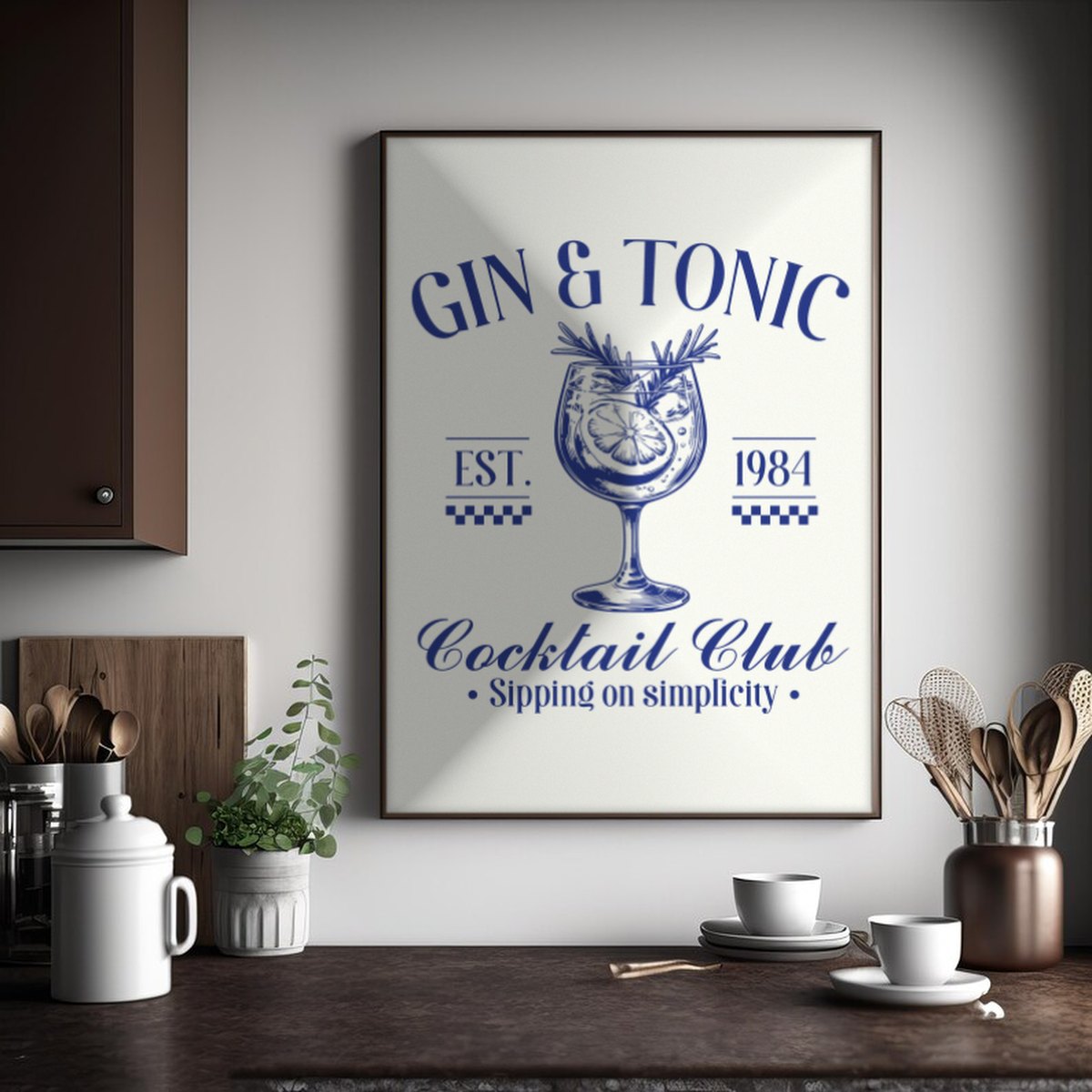Cuadro Individual Bar, Tragos, Gin Tonic, The Bar Wall XIII