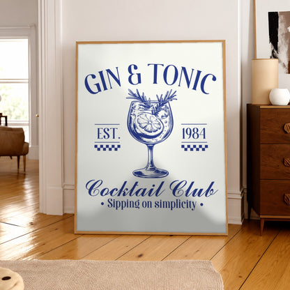Cuadro Individual Bar, Tragos, Gin Tonic, The Bar Wall XIII