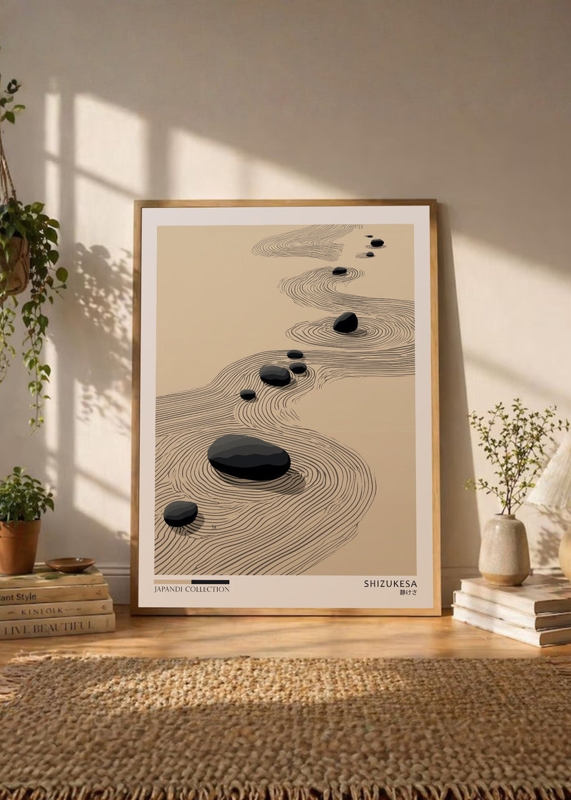 Jardín Zen de Piedras Beige