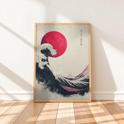 Cuadro Decorativo Japandi, Ola Japonesa, La gran ola I