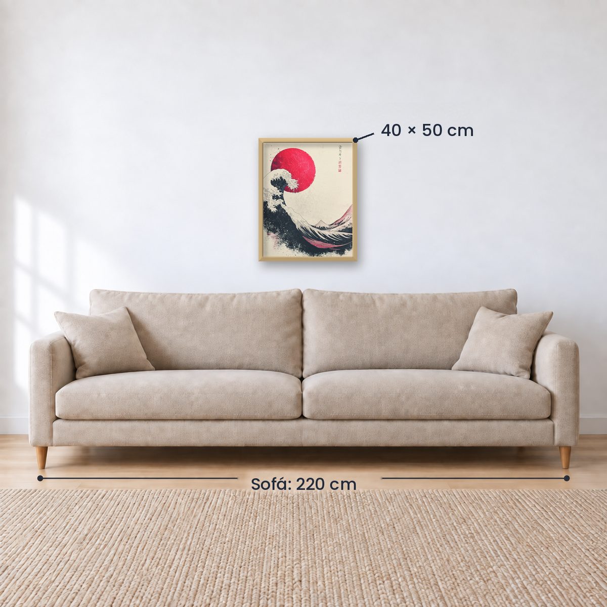 Cuadro Decorativo Japandi, Ola Japonesa, La gran ola I