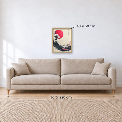 Cuadro Decorativo Japandi, Ola Japonesa, La gran ola I