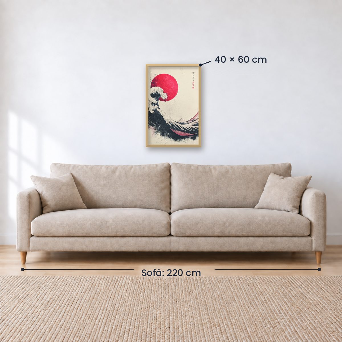 Cuadro Decorativo Japandi, Ola Japonesa, La gran ola I