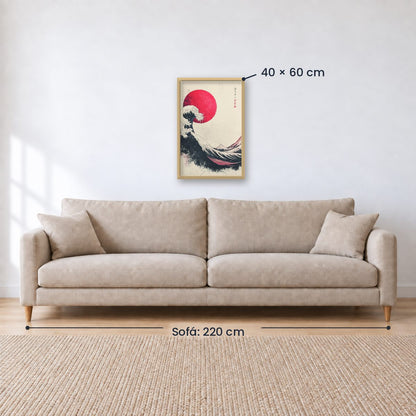 Cuadro Decorativo Japandi, Ola Japonesa, La gran ola I