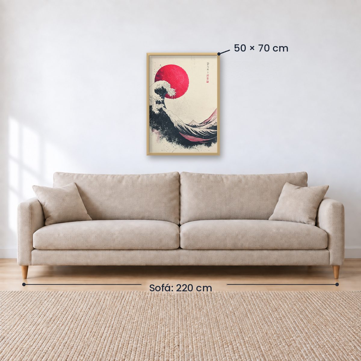 Cuadro Decorativo Japandi, Ola Japonesa, La gran ola I