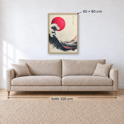 Cuadro Decorativo Japandi, Ola Japonesa, La gran ola I
