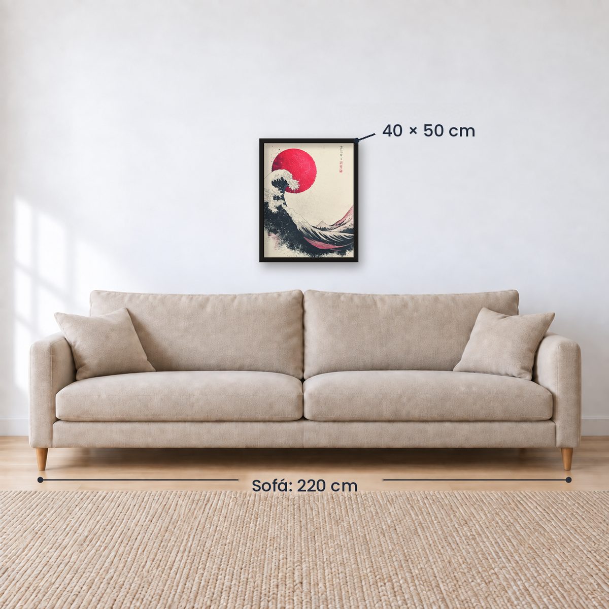 Cuadro Decorativo Japandi, Ola Japonesa, La gran ola I