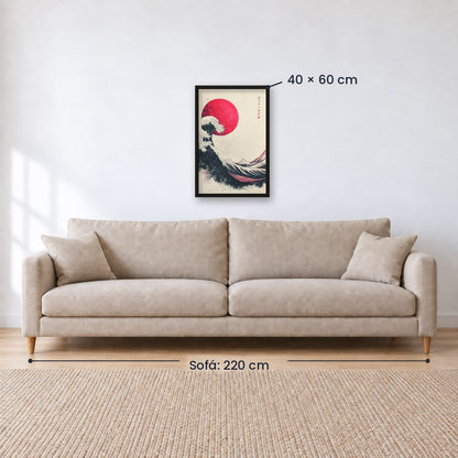 Cuadro Decorativo Japandi, Ola Japonesa, La gran ola I