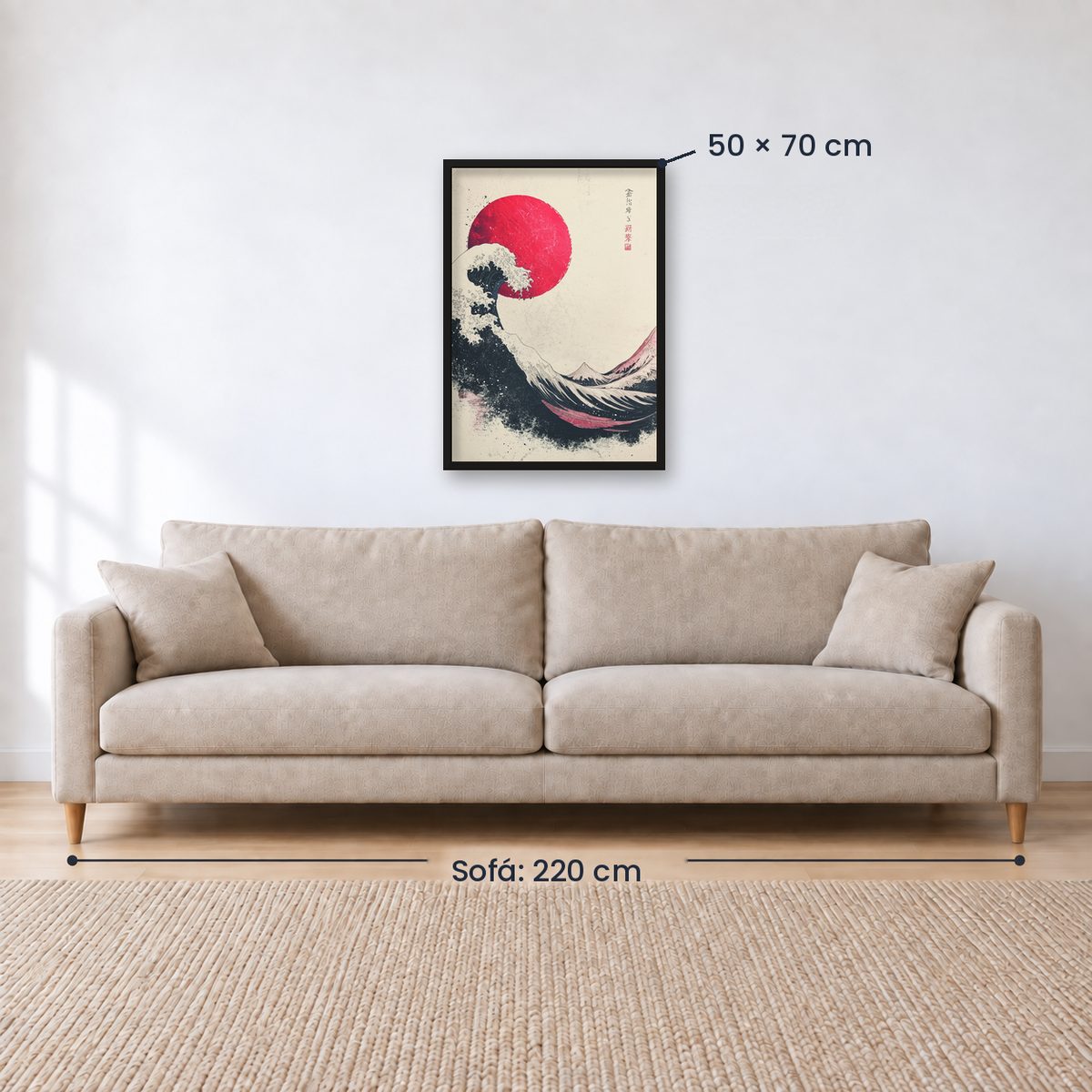 Cuadro Decorativo Japandi, Ola Japonesa, La gran ola I